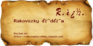 Rakovszky Ádám névjegykártya